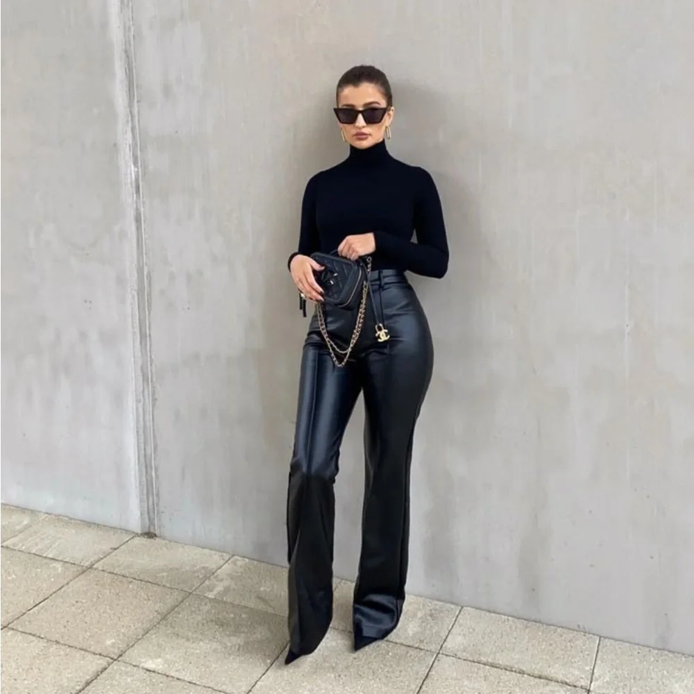 Because of Alice. Black Leather Jacket and Pants Set - Picture 8 of 9